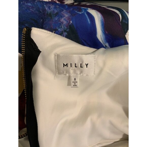 Milly Multicolor Splatter Pencil Dress, Size 8 - Picture 8 of 8